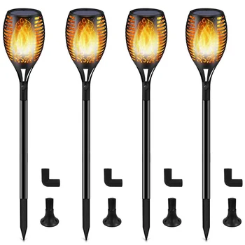 

Sale LED Solar Flame Lamp Outdoor Torch Lights Safety Waterproof Light Flicker Lights for Garden Decoration Automatic On Dusk 30