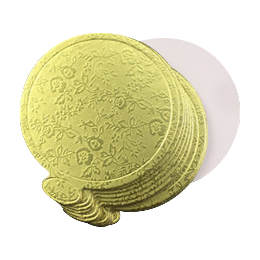 100Pcs For Cake Making Decorative Kit Eco-friendly Cake Board Round Gold Thick Lightweight