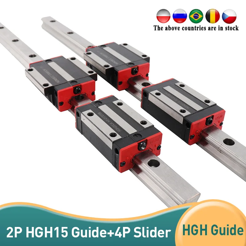 Best prices size New HIWIN 2pcs linear guide rail HGH15 with 4 pcs of