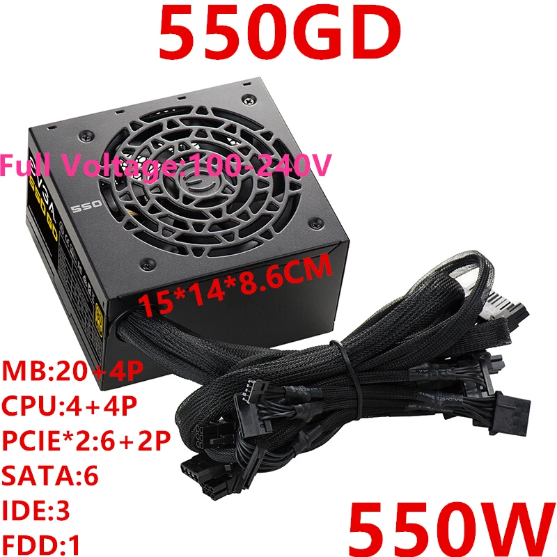 Блок питания для EVGA немодульный 80PLUS Gold Game Mute Host источник питания 650 Вт/550 Вт/450 Вт блок питания 650GD 550GD 450GD