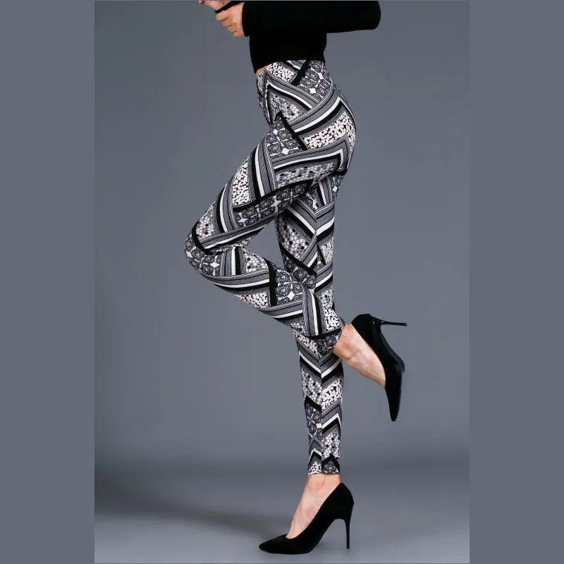 2021 Spring and Autumn Women Fashion Printing Leggins Pants Elasticity Splash Ink Legging High Quality Pants Women Gym Trousers fleece leggings Leggings