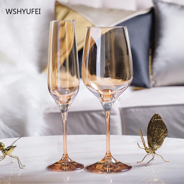 Noble and light luxury golden glass wine glasses smooth and delicate  champagne glasses home hotel club banquet table durable - AliExpress