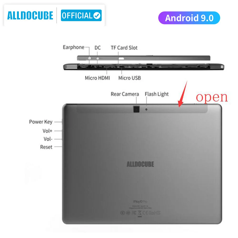 Планшет ALLDOCUBE 10,1 дюймов 3 ГБ ОЗУ 32 Гб ПЗУ Android 9,0 MT8163 четырехъядерный планшетный ПК 1920x1200 gps Wifi планшет iPlay10 Pro