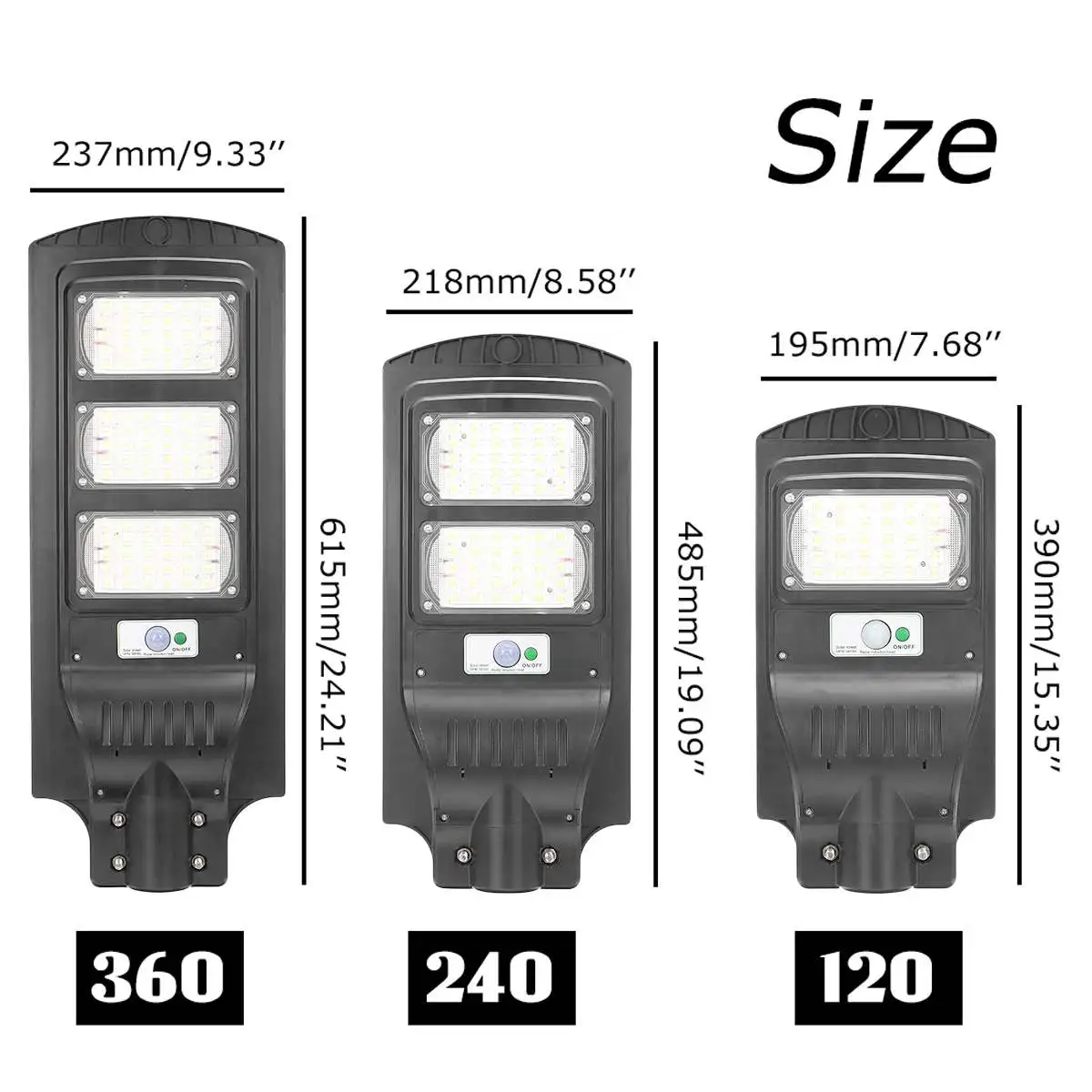 120W 240W 360W солнечный уличный светильник 30/60/90 светодиодный движения PIR Сенсор светодиодный открытый сад настенный светильник без пульта дистанционного управления