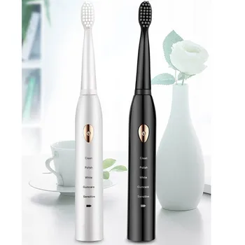 

Electric Toothbrush Smart Brush Sound Waves Ultrasonic Whitening Waterproof USB Teeth Brush