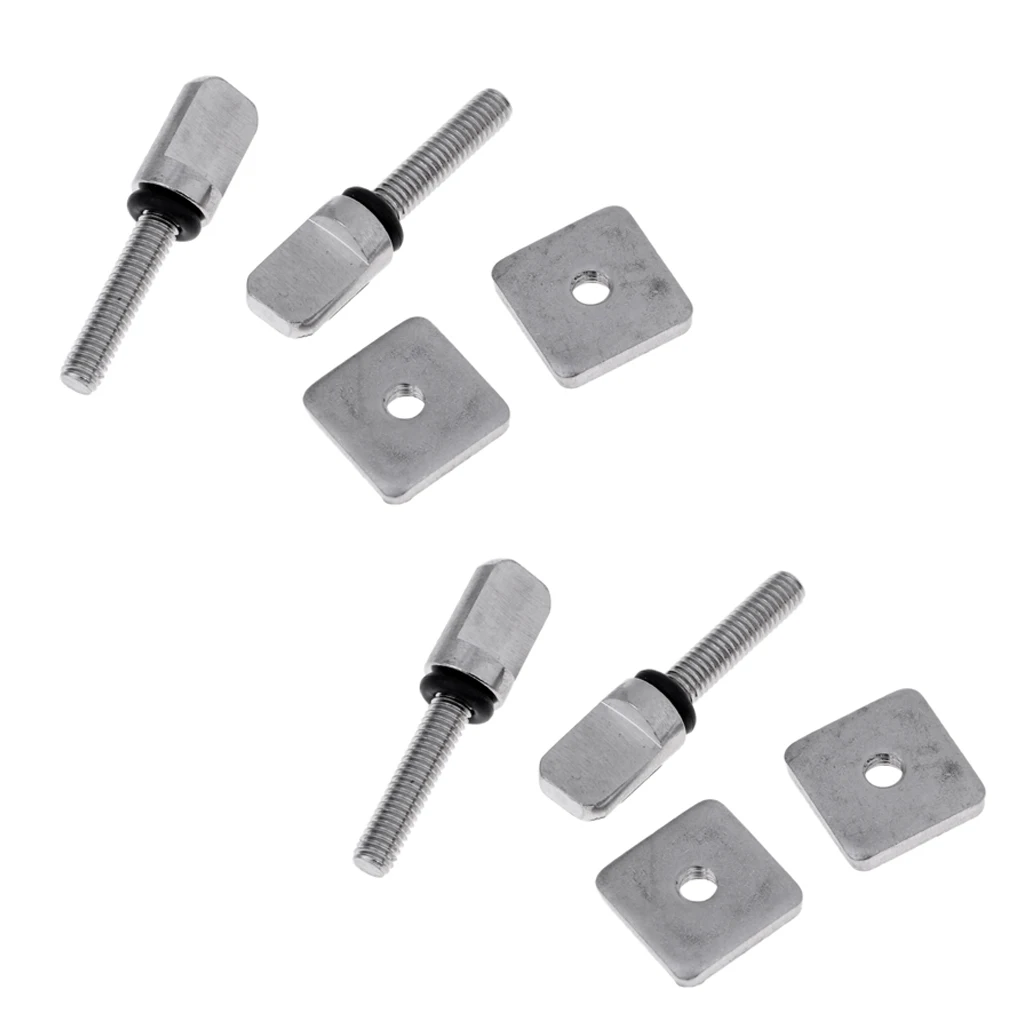 4 Pieces Surfing SUP Fin Screw and Plate- Universal fits All Standard Fin Boxes- Corrosion Resistant& Easy to Use