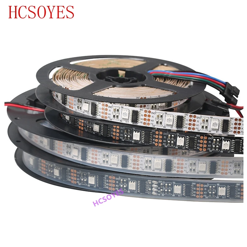 5 м/рулон DC5V ws2801 индивидуально Адресуемая 32 СВЕТОДИОДА/М 5050 RGB лента 12 мм ТВ Led