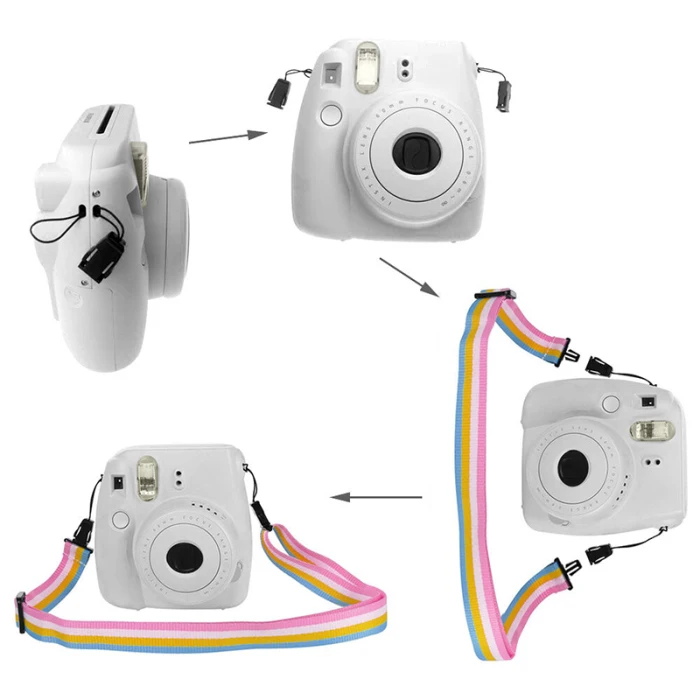 Камера чистой твёрдой ПВХ чехол с крышкой с ремешком для Fujifilm Instax Mini 9/8/8+ DQ-капля
