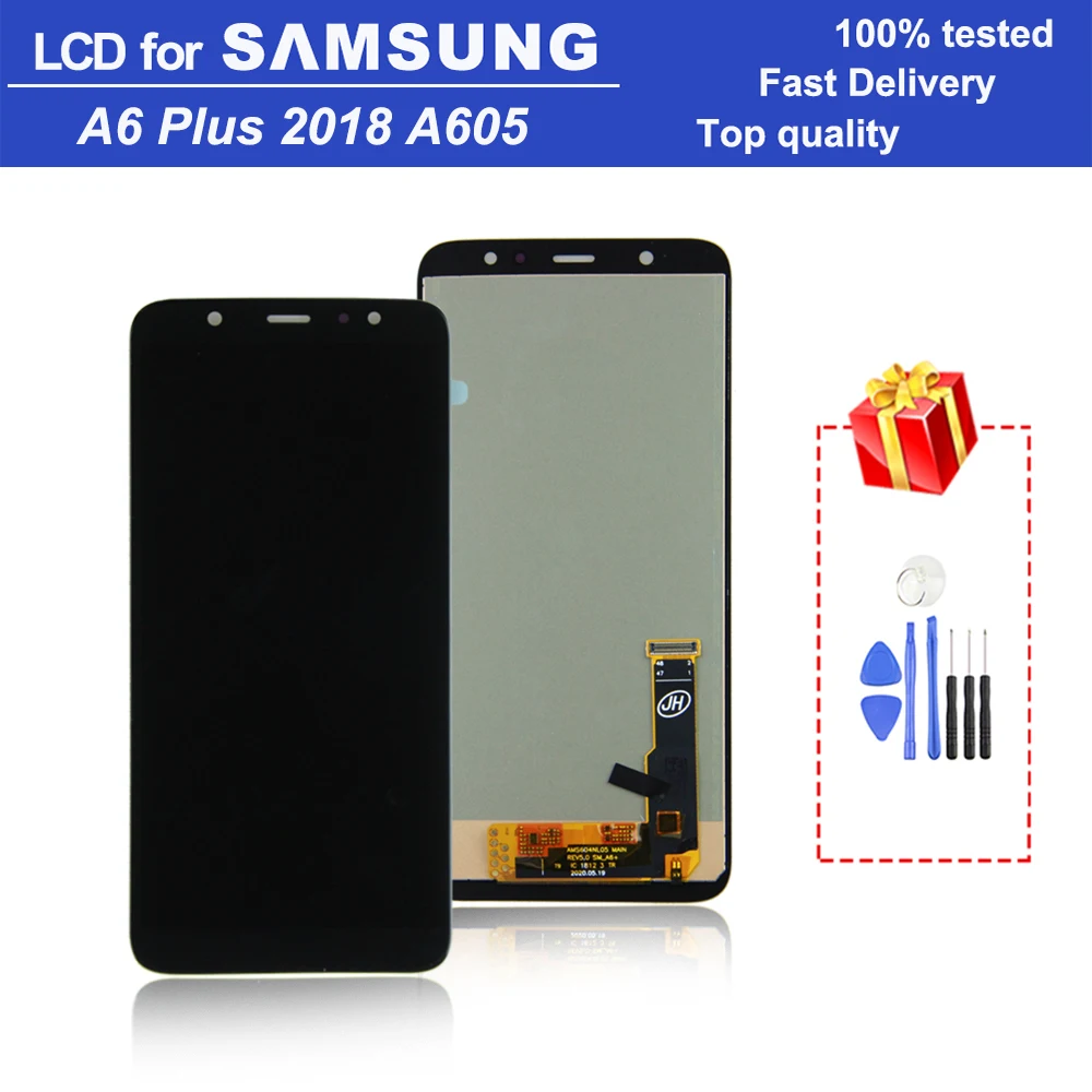 100% протестированный ЖК экран 6 0 дюйма ААА Качества A6 Plus 2018 для Samsung Galaxy + A605fd A605