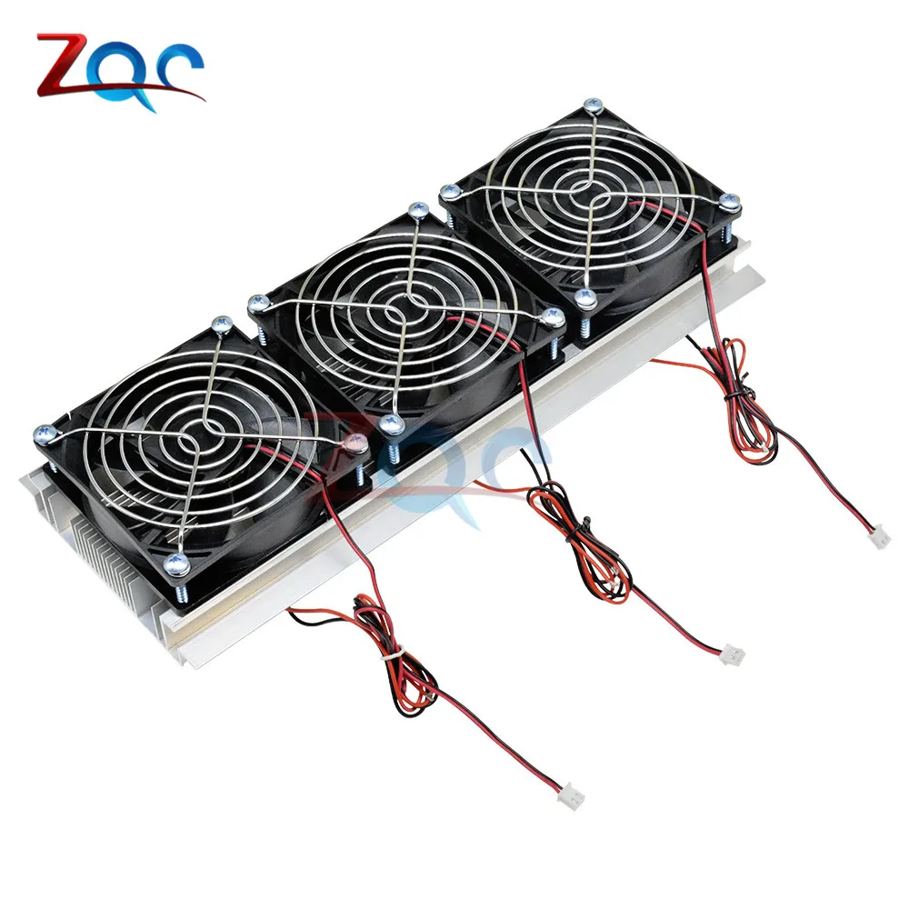 

180W Triple Fan Semiconductor electronic Refrigeration Cooling Thermoelectric Water Cooled Aluminum Radiator Fan for Mini Fridge