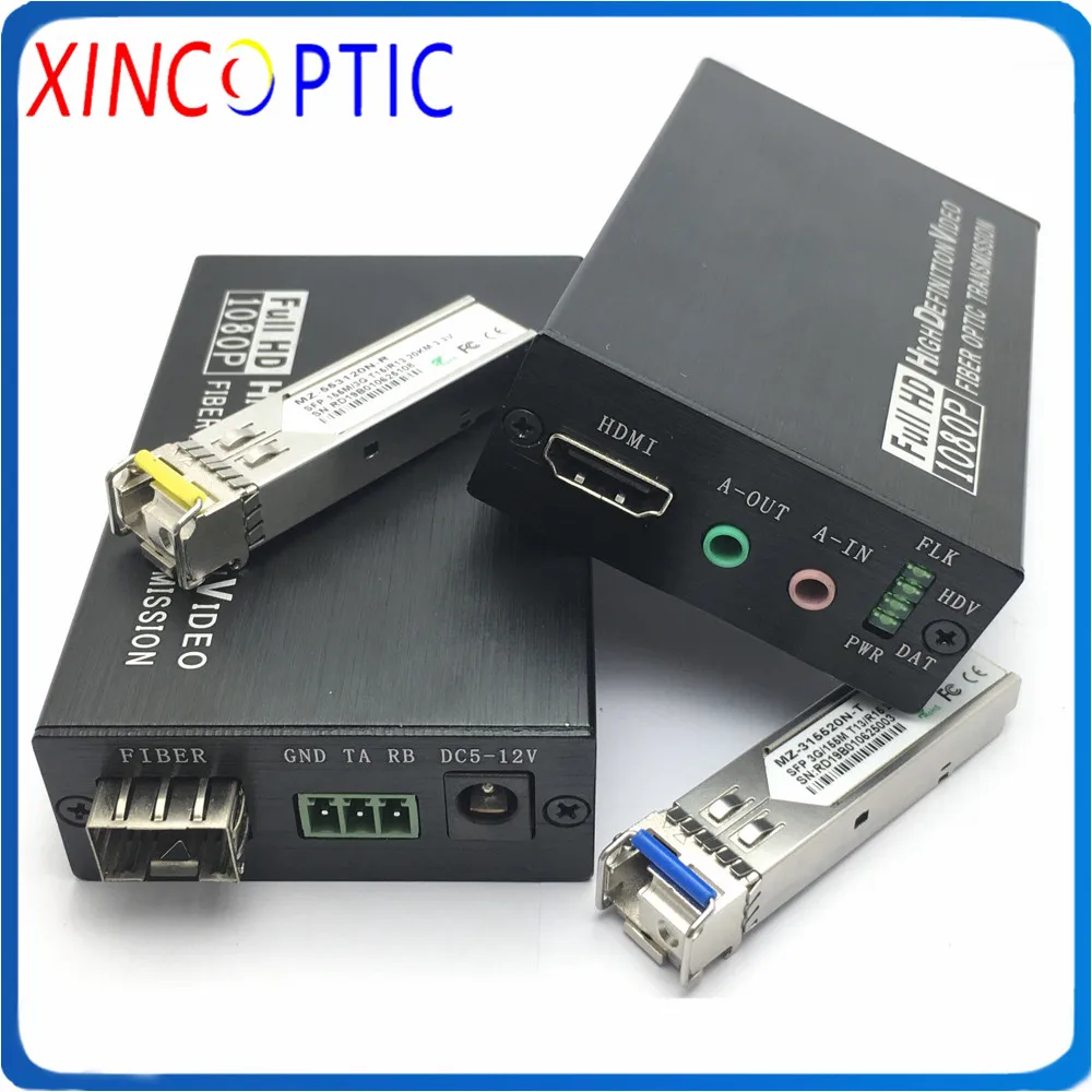 1CH HDMI видео удлинитель 1920*1200P несжатый 1080P одиночный режим 10 км LC оптоволоконный