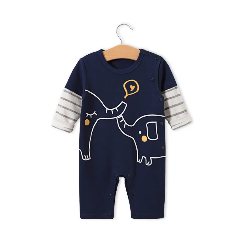 0-12M Fashion cartoon cotton Baby rompers Toddler Newborn Baby Boy Clothes Girls Boys Long Sleeve Infant Bodysuit Clothing - Цвет: 4