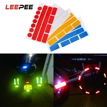 

LEEPEE 4 Color Car Sticker 13 pcs in 1 Reflective Strips Stickers Car Decal Sticker Safety Warning Tape Bumper Car Styling