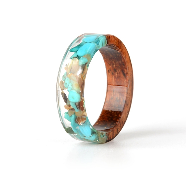 Resin Ring Transparent Epoxy Resin Ring Fashion Handmade Dried Flower Wedding Jewelry Love Ring for Women 2019 New Design