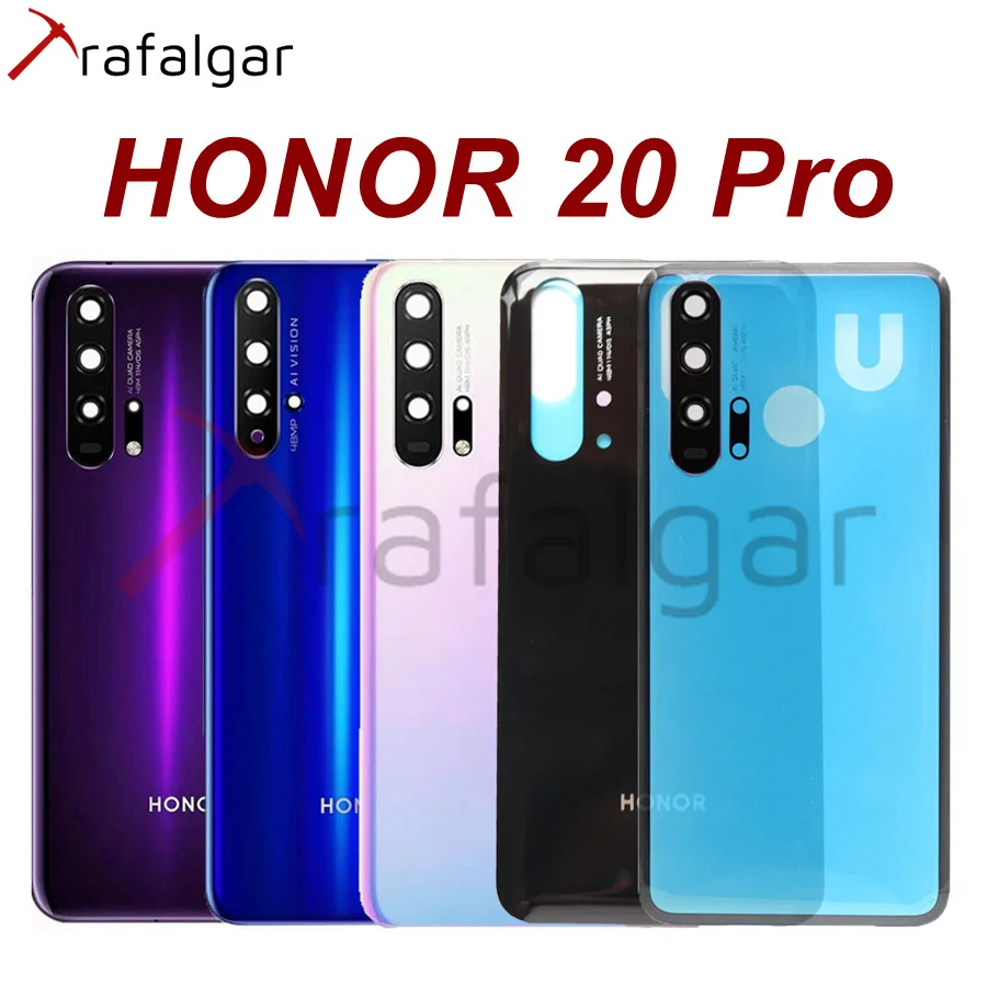 Крышка батарейного отсека для Huawei Honor 20 Pro Задняя стеклянная панель задняя крышка