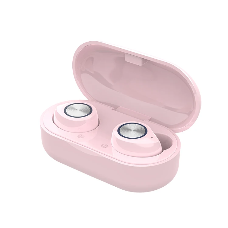 Pink TWS беспроводные наушники, Bluetooth наушники 5,0, сенсорное управление, наушники с микрофонами, гарнитура, шумоподавление, Hi-Fi стерео - Цвет: Pink