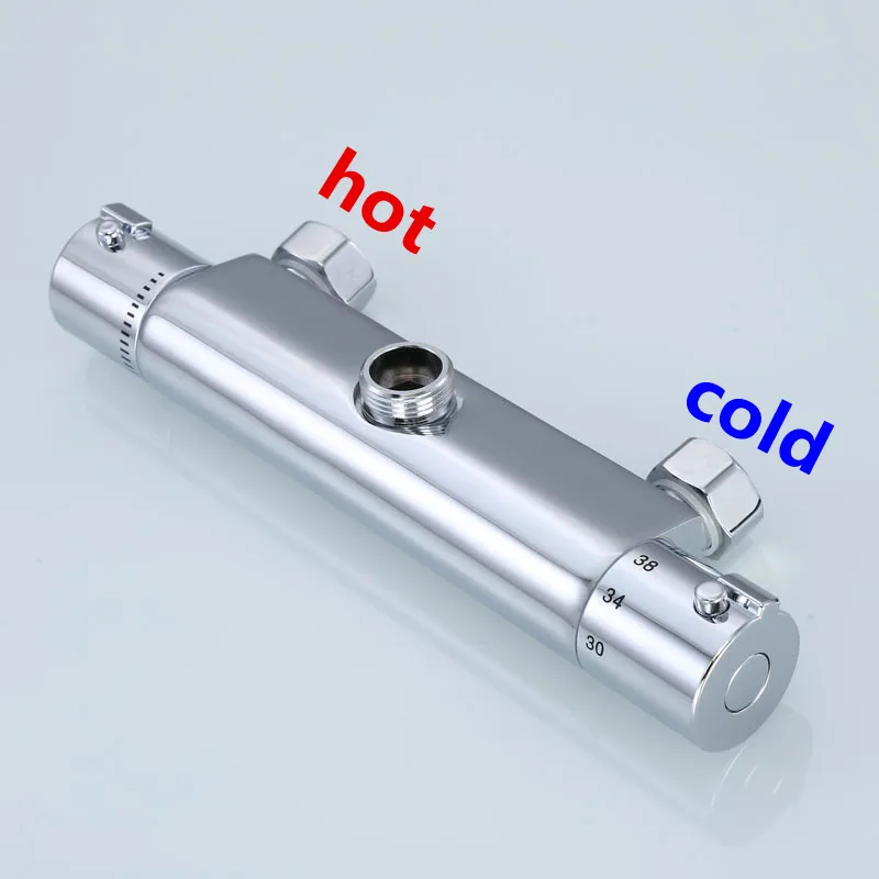Chrome Finish Thermostatic Shower Faucet Bathroom Thermostatic Mixer Tap Hot And Cold Mixing Valve Bathtub Faucet