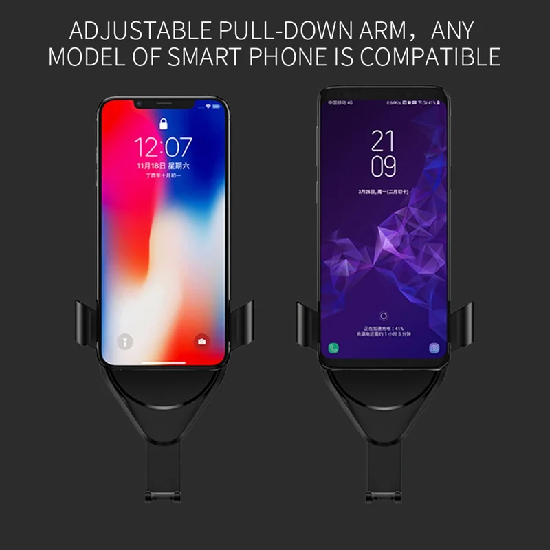 Qi автомобильное беспроводное зарядное устройство для iPhone XS Max XR XS X быстрая Беспроводная зарядка автомобильный держатель телефона для samsung S10 S9 S8 Plus Note 10 9 8
