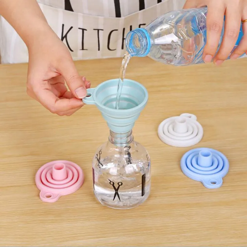 

Liquid Dispensing Mini Collapsible Funnel Protable Silicone Foldable Funnel Water Bottle Hopper Kitchen Tool Accessories Gadgets