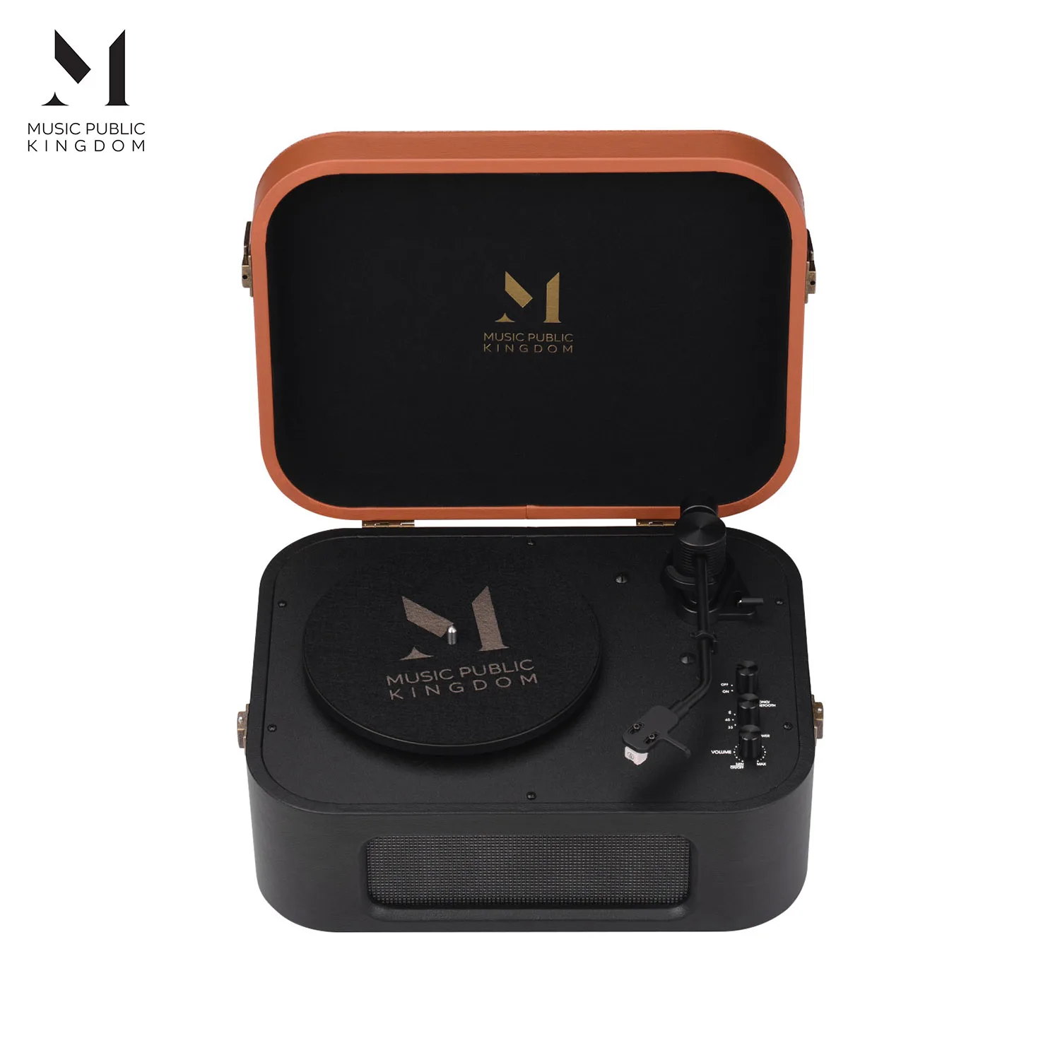 

M MUSIC PUBLIC KINGDOM MPK TT270 Vintage Suitcase Vinyl Record Player BT Input Stereo Speakers for 7/10/12 Inch Vinyl Records