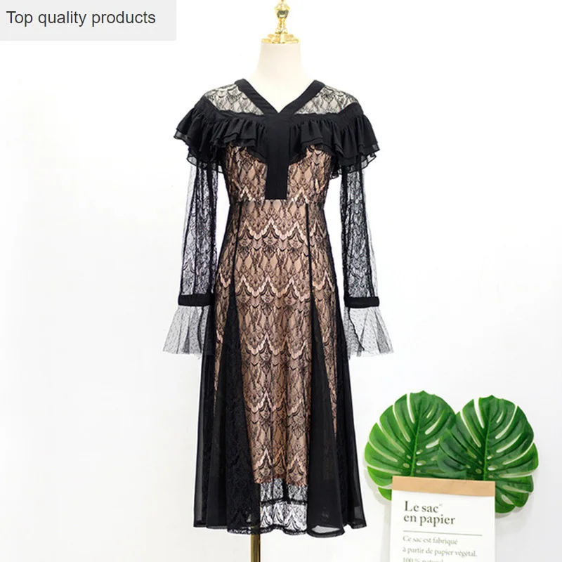 Best Price Ie 장만월korean Kanten Jurk Vrouwen 2020 Lange Mouwen Sex V-hals Jurken Lady Elegant Zwart Lang Party Dress Vintage Vestidos L485 Best Price Ie 장만월korean Kanten Jurk Vrouwen 2020 Lange Mouwen Sex V-hals Jurken Lady Elegant Zwart Lang Party Dress Vintage Vestidos L485