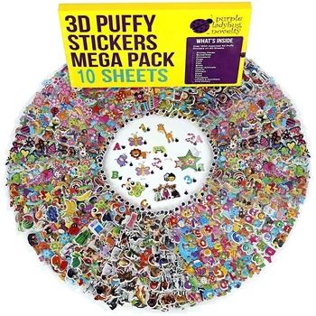 

10Sheets Different 3D Cute Cartoon Stickers Toys Pegatinas Funny Toy For Children On Scrapbook Phone Sticker Gifts Animals Tiger