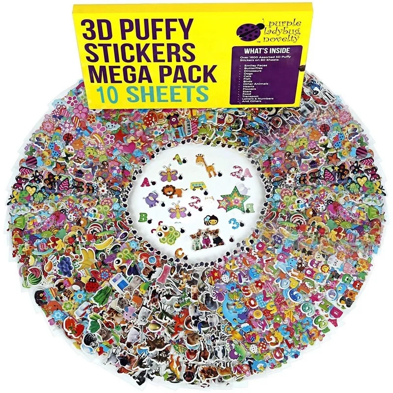 10Sheets Different 3D Cute Cartoon Stickers font b Toys b font Pegatinas Funny font b Toy