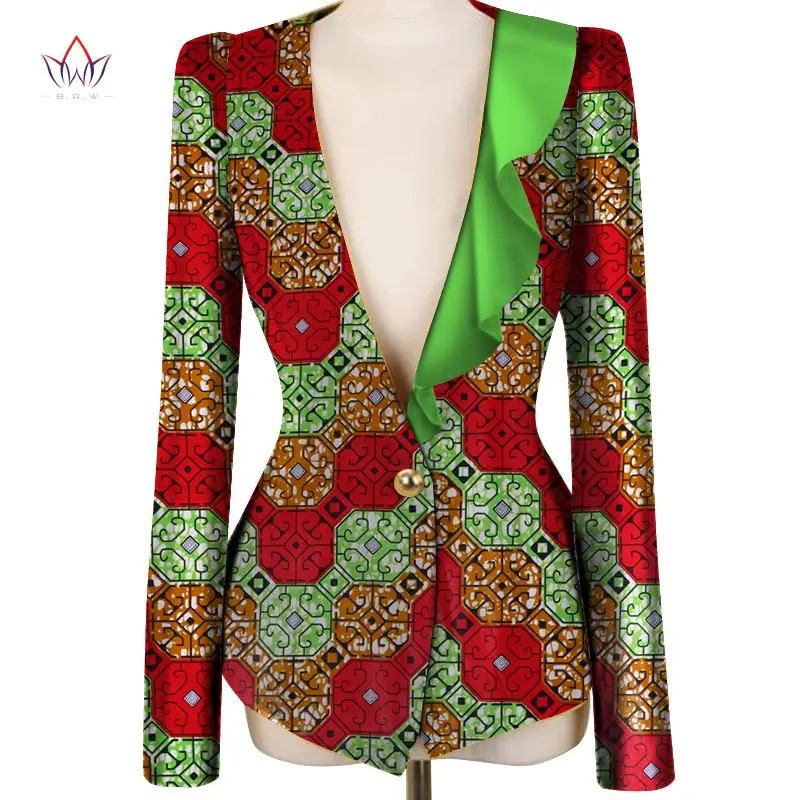 Африканская одежда для женщин, куртка для женщин, пальто для женщин, цветная модная одежда с длинным рукавом без воротника WY3814 - Цвет: 11