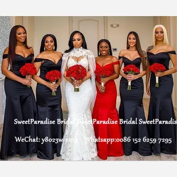 

Off Shoulder Bridesmaid Dresses 2020 African Women Sukienki Na Wesele Damskie Cheap Mermaid Long Wedding Party Dress