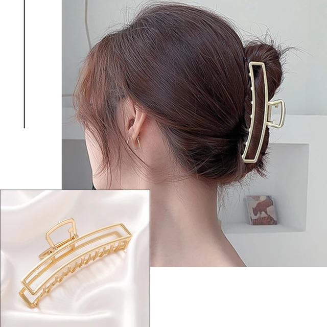 Women Fashion Simple Gold Hair Claw Retro Hair Clips Barrette Headband Hairpin Hair Crab 2021 Trend Hair Accessories 681417