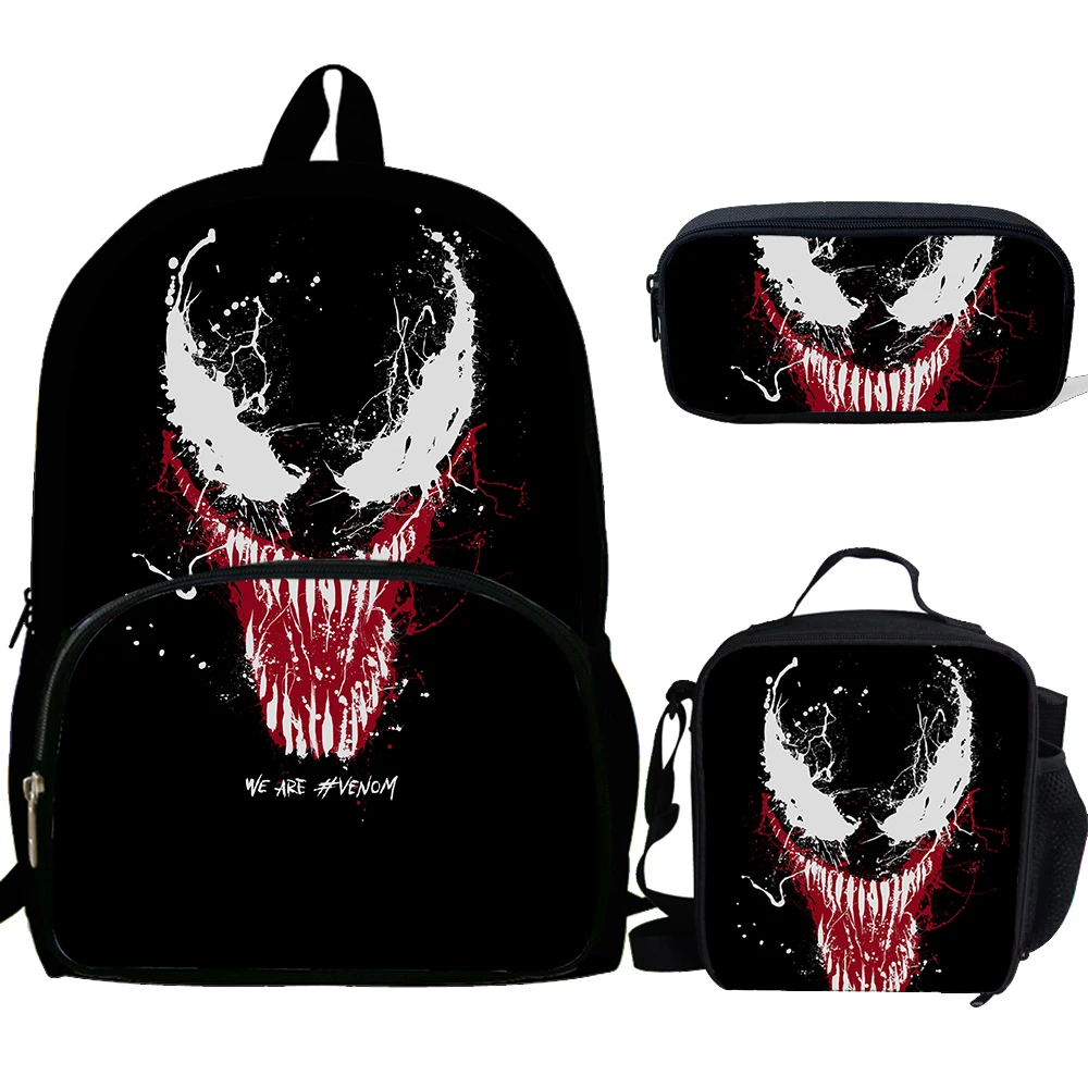 Venom, школьная сумка, набор, Череп, школьный рюкзак, мужской, Подростковый, для мальчиков, рюкзак, Детская сумка через плечо, Mochila Escolar