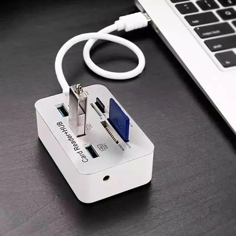 USB 2,0 концентратор портативный адаптер 3 порта USB 3,0 MS M2 TF считыватель карт памяти сплиттер скорость передачи данных до 480 BPS