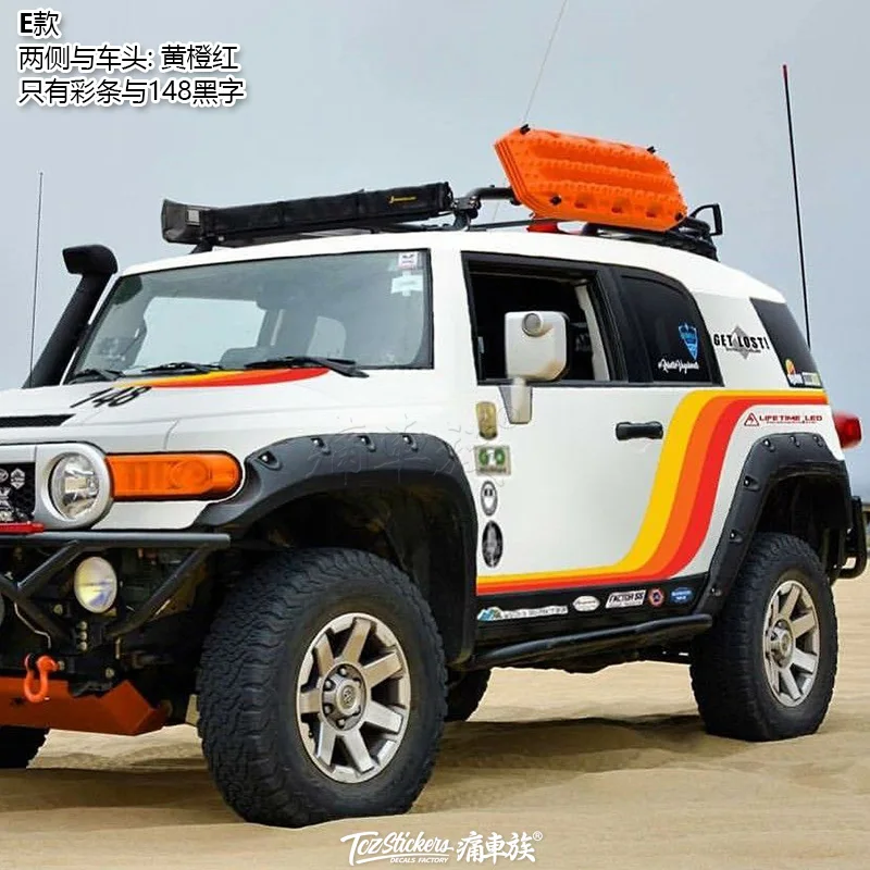 Автомобильные наклейки для Toyota Land Cruiser FJ Fortuner, декоративные наклейки для двери кузова, цветные наклейки