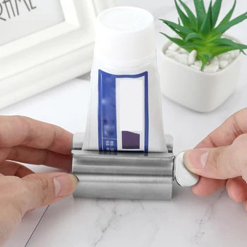 

1 pcs Bathroom accessories set toothpaste squeezer tube dispenser household toothpaste tube stainless steel toothpaste rack
