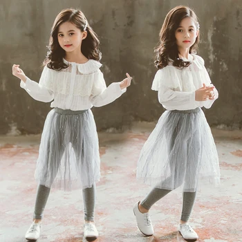 

Kid Clothes 2019 Girls Clothing Sets Boutique Child Outfits Teen Spring Fall Autumn Shirt + Culottes 2 to 13 Years