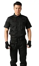  Man Scouting Uniforms Security People Uniforms Short/Long Sleeve Black Work Training Military Workwear Outdoor Tactics Clothes 