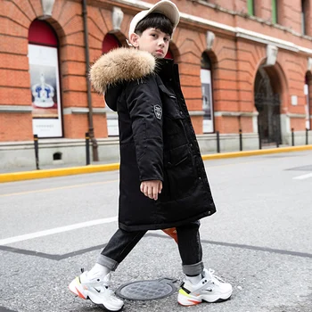 

Fashion Winter Children Duck Down Jackets Parkas Fur Teens Boy Coat Kids Thick Warm Down feather jacket Outerwears For -30degree