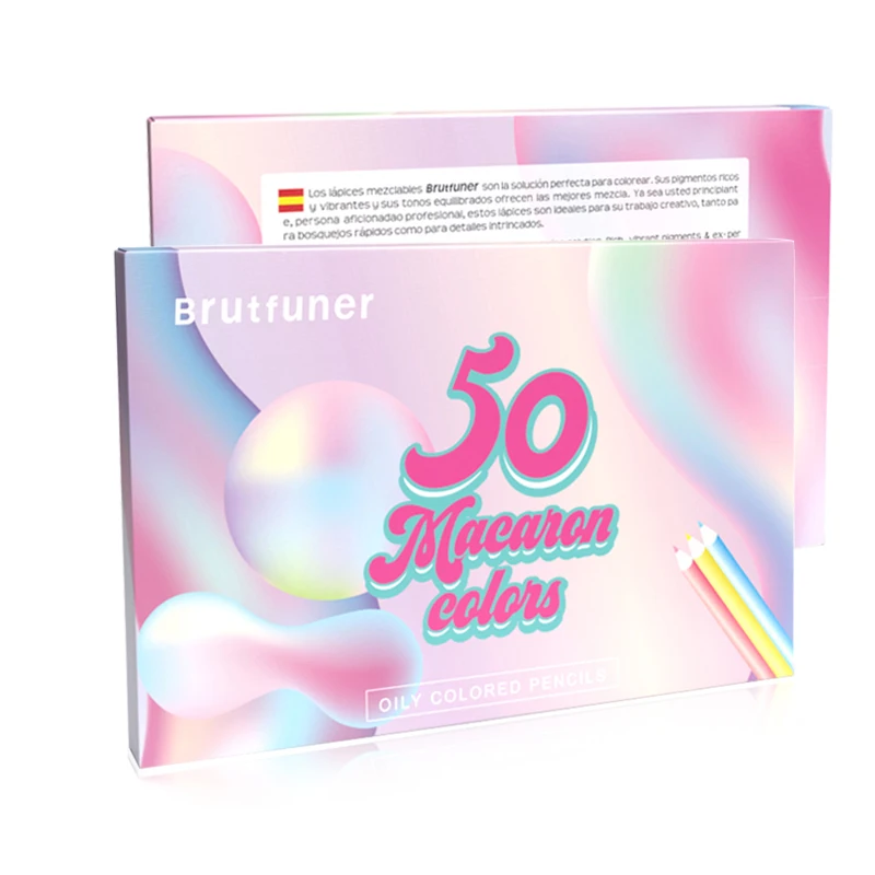 Brutfuner Macaron 50 графов масляных цветных карандашей набор мягких пастельных Набор для