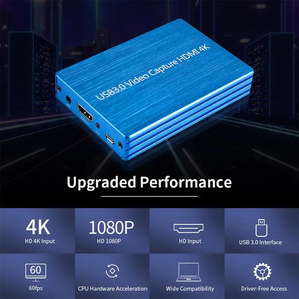 4K HDMI Compatible USB 3 0 Full HD 1080P Video Capture Card Dongle For 
