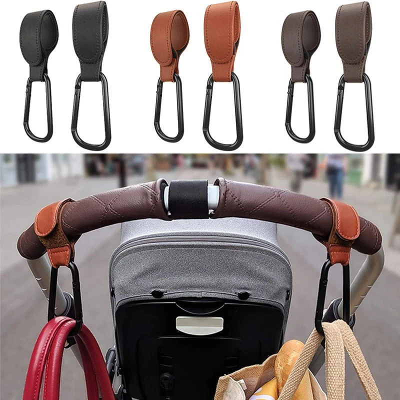 baby stroller accessories accessories	 1Pcs PU Leather Baby Bag Stroller Hook Pram Rotate 360 Degree Rotatable Cart Organizer Pram Hook Stroller Accessories Baby Strollers medium