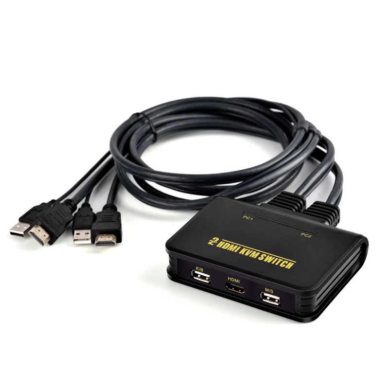 1X2 порта Usb HDMI Kvm переключатель Switcher кабель для двойного монитора клавиатуры мышь Kvm переключатель