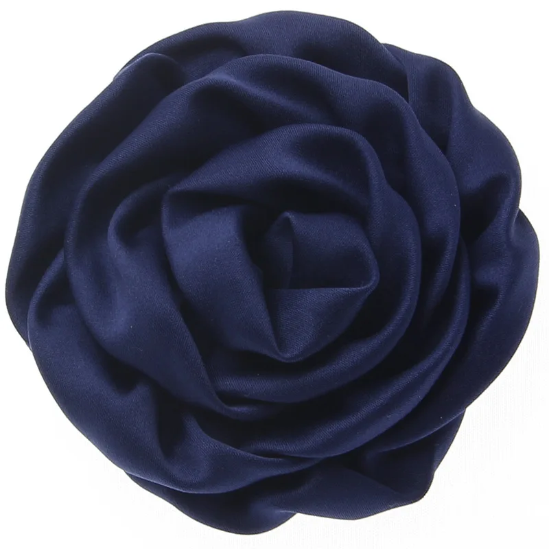 8navy Nishine 2," 50 шт./лот Сатиновые свернутые цветы розы для поделок заколки для волос головная повязка Детская голова для девочек цветы аксессуары для волос - Цвет: 8navy