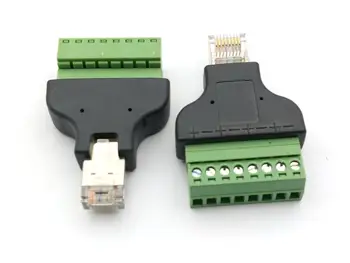 

1PCS RJ45 8P8C Male 8 Pin AV Terminal Screw Adapter For Cat5 Cat5e Cable