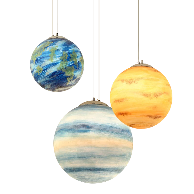 

Nordic Creative Universe Planet Acrylic Pendant Light Moon Sun Earth Mars Uranus Mercury Jupiter Saturn Planet Lamps