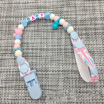 

New Baby Pacifier Clip Chain Hand Made Colorful Dummy Beads Pacifier Clip Holder Soother Baby Pacifier for Kids