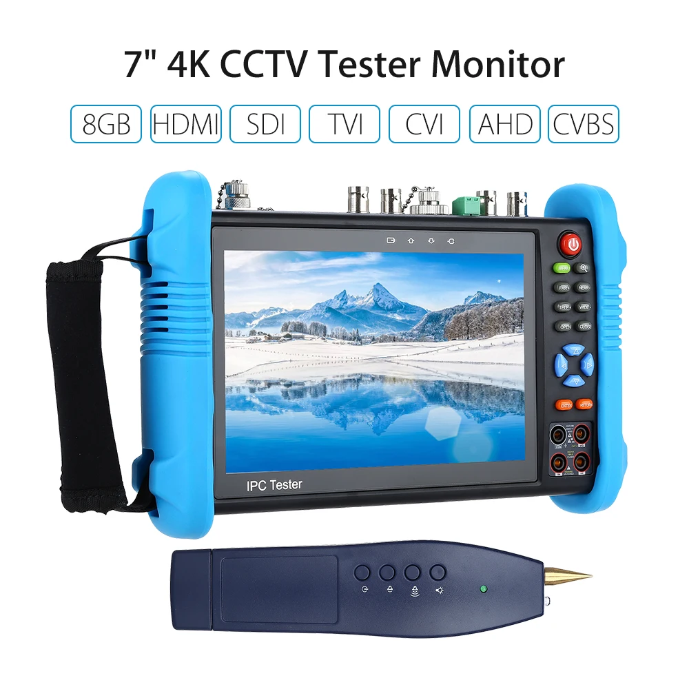

IPC-9800MOVTT ADHSplus IP Tester CCTV 7" 4K 1080P Monitor TVI CVI AHD HD SDI/EX-SDI POC POE Camera video tester WIFI HDMl Tester