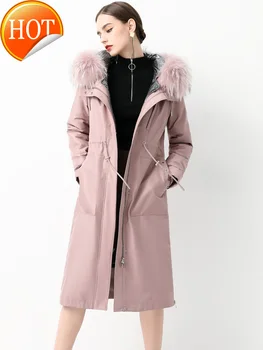 Günstig 2020 Winter Schule überwindet Neue Knickers Mantel Pelz Integrierte Kaninchen Innere Blase Lange Pelz Frauen Mantel