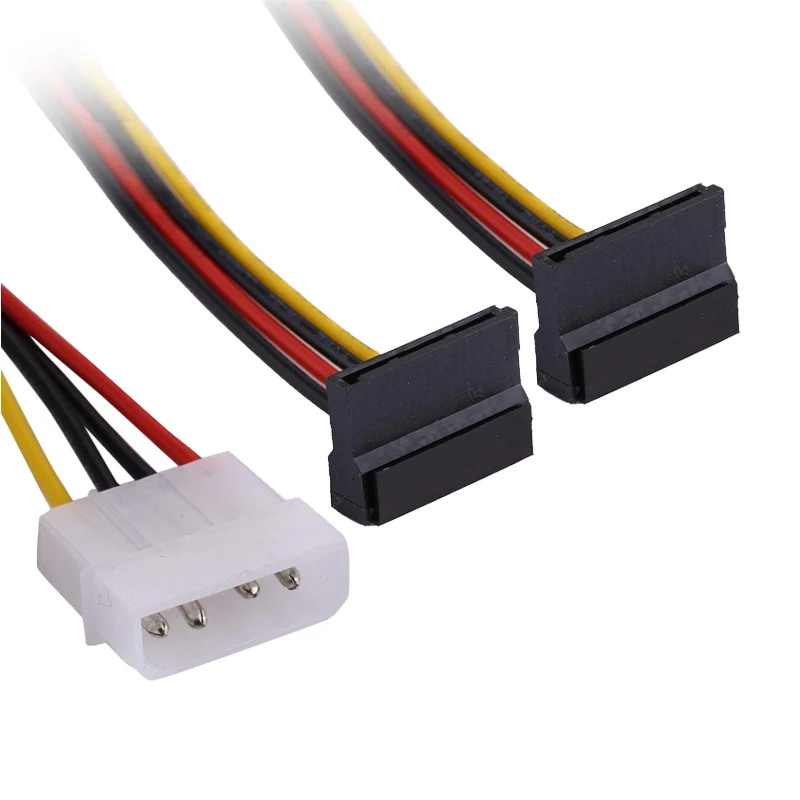 Адаптер питания Molex SATA сплиттер разъема 4 pin 2 IDE контактный 90 градусов для жесткого