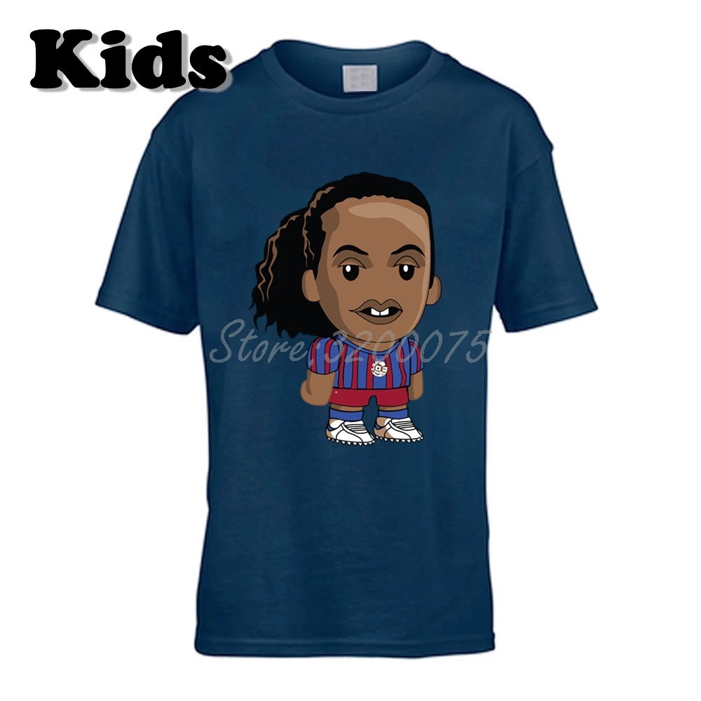 Детская футболка с героями мультфильмов Ronaldinho 10 Ronaldo De Assis Moreira, Бразилия, Барселона, легенда комиксов, одежда, футболки для мальчиков и девочек W19032912 - Цвет: 28
