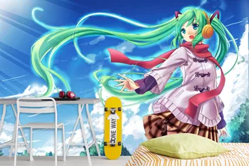 

[Self-Adhesive] 3D Hatsune Miku 373 Japan Anime Wall Paper mural Wall Print Decal Wall Murals Belly